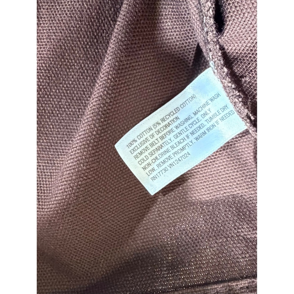 Woolrich Belted Mini Skirt Size Large Brown NEW Cotton Utility Canvas‎ Pocket - Picture 8 of 9